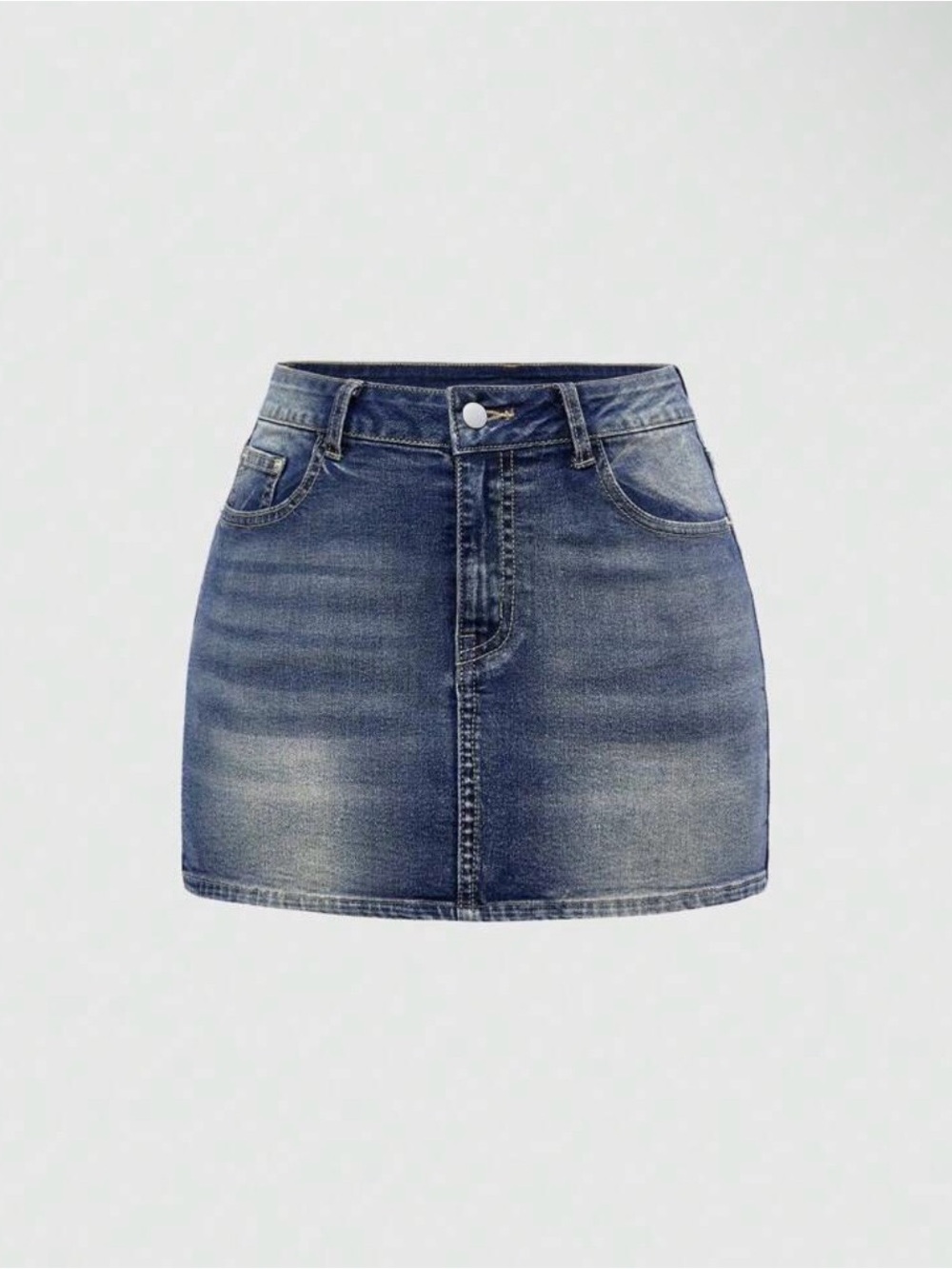 Classic Washed Blue Denim Mini Skirt (Brand New & Never used)